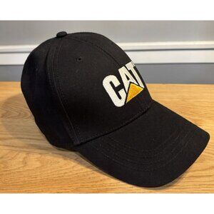 CAT Brand Black Baseball Hat Cap Cat Butler Caterpillar Embroidered Logo
